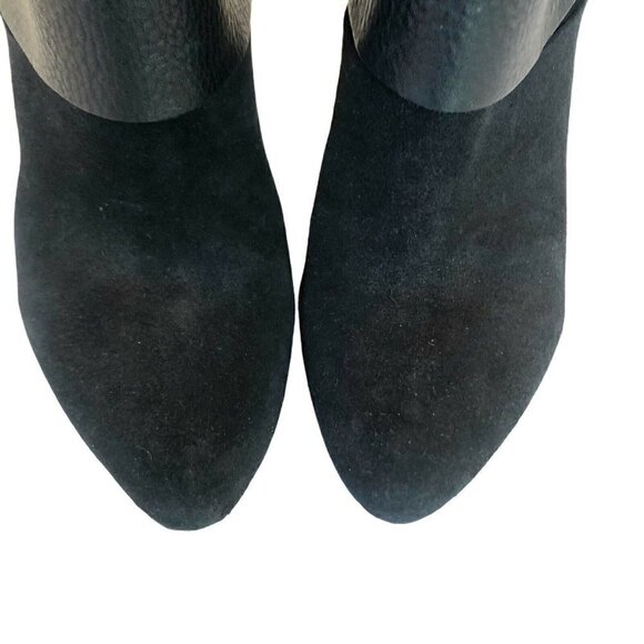 Sigerson Morrison Black Ferg Leather Suede Booties - Picture 5 of 13